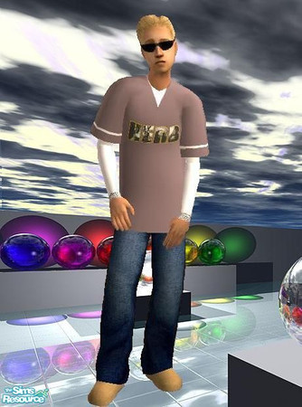 Sims 2 — Zion Rootswear Herb by sgoobysnacks — Zion Rootswear Herb T-shirt with white undershirt....blue jeans and brown