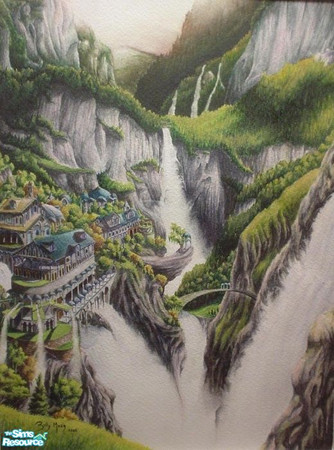 Sims 2 — Dark Design's Imaldris by Dark_Design — This city sits on top of a gorgeous waterfall. Be careful your sim