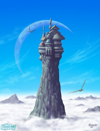 Sims 2 — Dark Design's Castle In The Clouds by Dark_Design — When Atlantis fell to the sweeping tide, one mage saved as