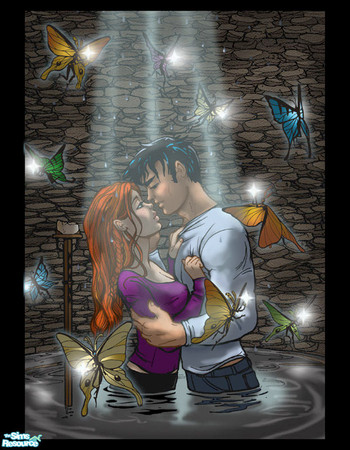Sims 2 — Dark Design's Butterfly Kisses by Dark_Design — I'm cold. I'm wet. The butterflies are bugging the crap out of