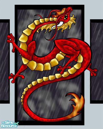 Sims 2 — Dark Design's Baphijmm by Dark_Design — A red dragon for your wall!