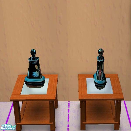 Sims 2 — Black Floral Bottle Vase by buntah — This is a recolor of the Red Marble vase that is the base mesh for this