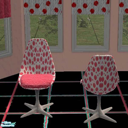 Sims 2 — Pink polka dot chair by buntah — Part of my Breakfast Nook set.