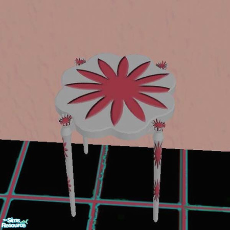 Sims 2 — Pink & white breakfast table by buntah — Part of my Breakfast Nook set.