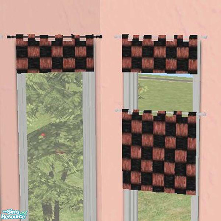 Sims 2 — Rose black woven curtains and valance by buntah — This is part of my Versatile Valances set. It will show as a