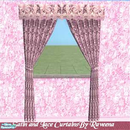 Sims 2 — Satin and Lace Curtains by Raveena — Part of the Satin and Lace bedroom.