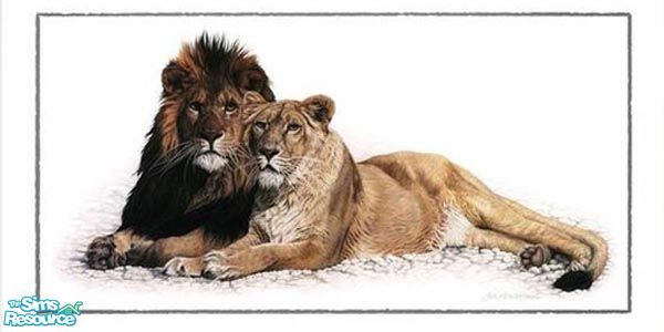 Sims 2 — Big Cats Painting 15 by MidnightRose — Part of a 16 painting collection. Based on the "SimCity @