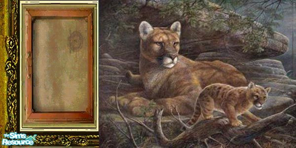 Sims 2 — Big Cats Painting 12 by MidnightRose — Part of a 16 painting collection. Based on the "In the