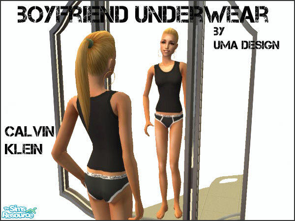 Uma Design's Calvin Klein Boyfriend Underwear for Teen Girls - Black