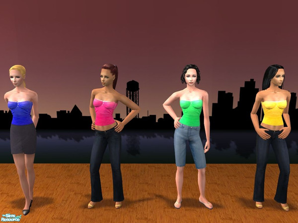 Sims 2 — Tops for female adults by starshine0 — a set of four tops for female adults