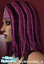 Sims 2 — Pink And Black Dreadlocks by x_syNthetiKa_x — Available in a variety of colours...check out my other downloads