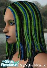 Sims 2 — Black, Blue and Green Dreads/Dreadlocks by x_syNthetiKa_x — Made these from a pic of my real hair, they came out