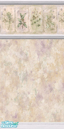 Sims 2 — Botanical Wallpaper with Boarder by stitchy — Part of a set.