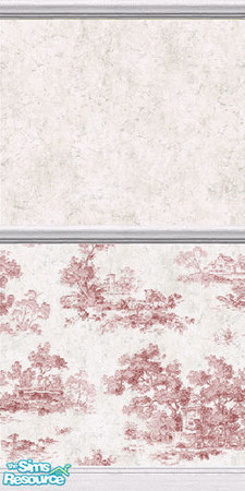 Sims 2 — Roses and Ribbons - Red Toile by stitchy — Part of a set.