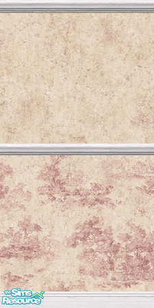 Sims 2 — Roses and Ribbons - Pink Toile Wall by stitchy — Part of a set.