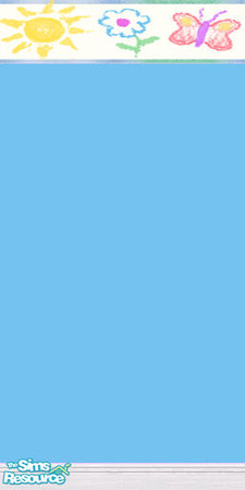 Sims 2 — Crayons Border on Blue Paint by stitchy — Please rate this if you like it :)