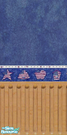 Sims 2 — LED Americana 3 by ladyearthdancer — Americana 3 features a star, bell, apple and birdhouse in American flag