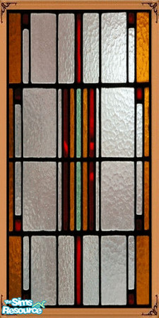 Sims 2 — Single Panel Murals - Geo Stained Glass by Az777 — Framed single-panel wall mural with geometric stained glass.
