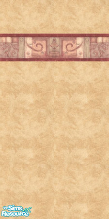Sims 2 — Yellow With Border by Sol�a — Yellow wallpaper with red border.