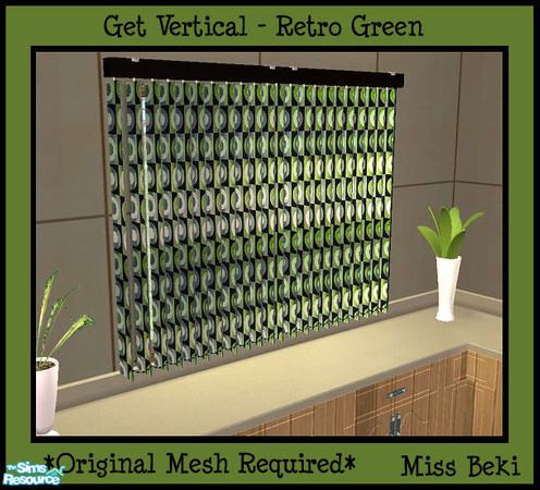 Sims 2 — Mid Length Verticals - Retro Green by miss_beki — Mid Length Verticals in retro Green. Please download the