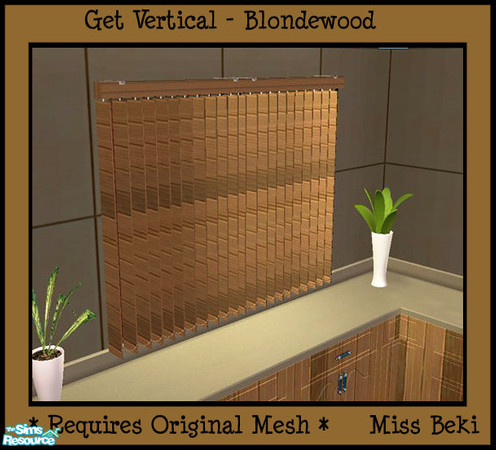 Sims 2 — Mid Length Verticals - Blondewood by miss_beki — Blondewood mid length verticals. Please download the original