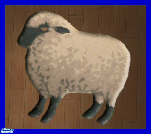 Sims 2 — Shaped Rug:  Sheep by SSilver — Part of my Shaped Real Rug Set. Please download the the mesh needed for these