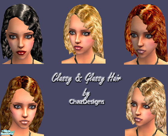 Sims 2 — Classy & Glassy Hair by ChazDesigns — This new shiny formal hair will be perfect for prom nights and