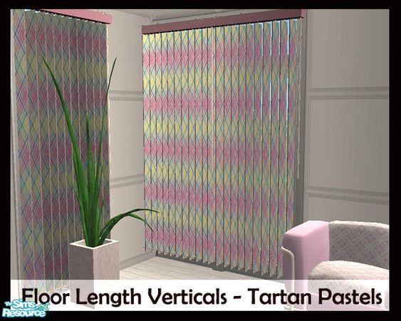 Sims 2 — Floor Length Verticals - Pastels Tartan by miss_beki — Floor Length Verticals in Pastels Tartan. Please download