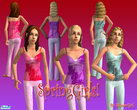Sims 2 — Spring Girls! by SilverGirl — Some cute outfits for teen girls at spring!