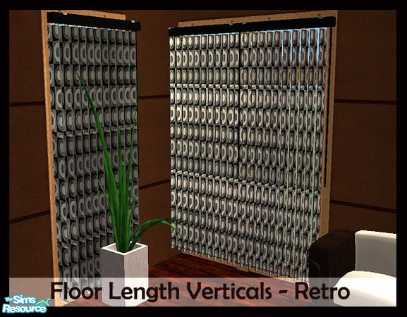 Sims 2 — Floor Length Verticals - Black & White R by miss_beki — Floor Length Verticals in Black & White Retro.