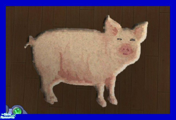Sims 2 — Shaped Rug:  Pig by SSilver — Part of my Shaped Real Rug Set. Please download the the mesh needed for these rugs
