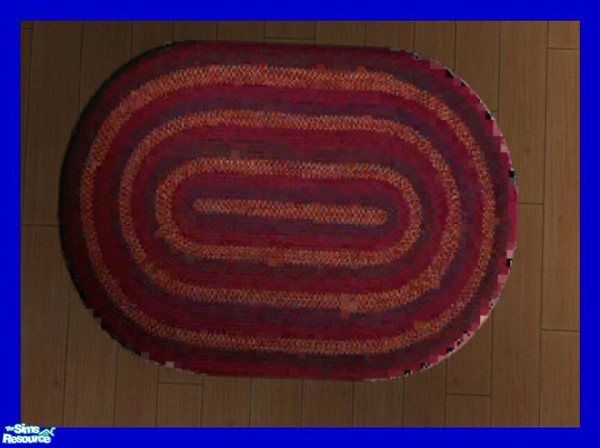 Sims 2 — Shaped Rug:  Red Oval Rug by SSilver — Part of my Shaped Real Rug Set. Please download the the mesh needed for