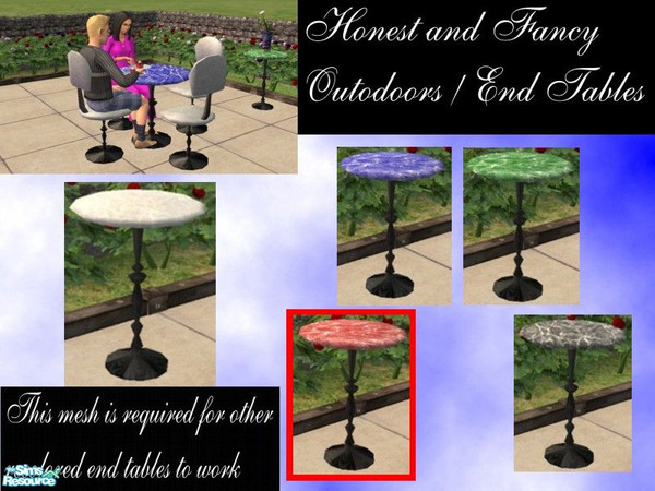Sims 2 — Honest and Fancy Outdoors - Red Marble E by LaLunaRossa72 — Adding variety and style to your home without