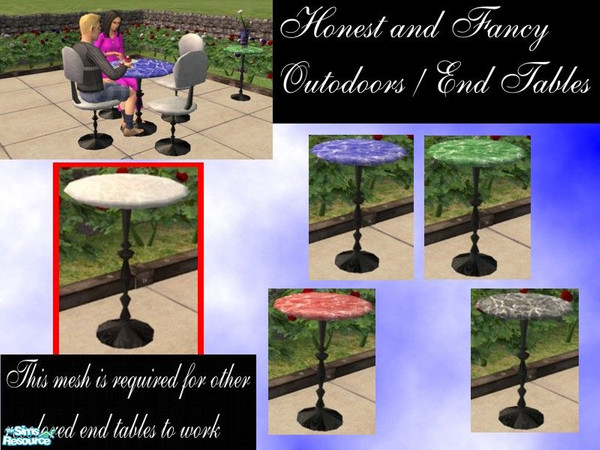Sims 2 — Honest and Fancy Outdoors - White Marble by LaLunaRossa72 — Adding variety and style to your home without