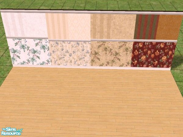 Sims 2 — Floral Collection by stitchy — Eight assorted floral wallpapers.