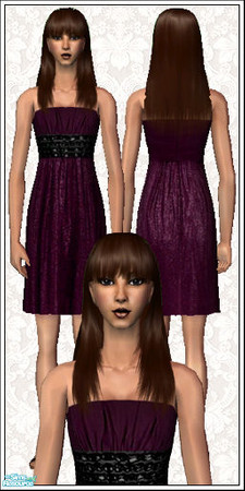 Sims 2 — Dresses with Gemstone Accent - 14 by elektra274 — 14 of 15 strapless dresses with faceted onyx accents.