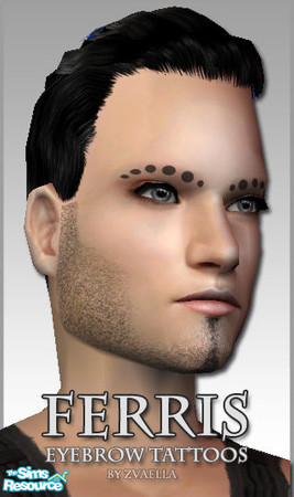Sims 2 — Ferris - Dots by zvaella — Eyebrow Tattoos. * Those tattoos are classified in the game as Makeup - Costume