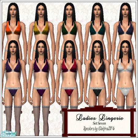 Sims 2 — Ladies Lingerie - Set 7 by elektra274 — A collection of 12 intimates for your sim ladies.