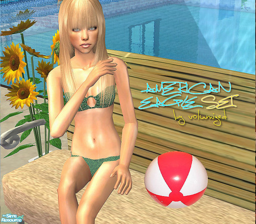 Sims 2 — American Eagle Set by volumized — The set of 2 American Eagle Bikini\'s for teens