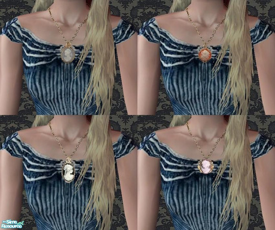 Sims 2 — Gold Cameos by DarkThornRose — Some gold cameo pendants for your sims!