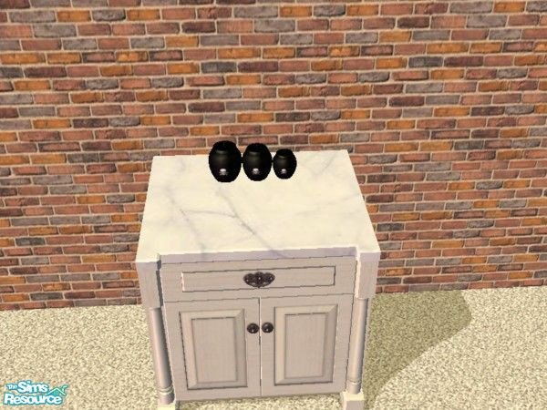 Sims 2 — Skull Earthenware by priestmere — Earthenware that is perfect for your less friendly sims. Has a skull on it.