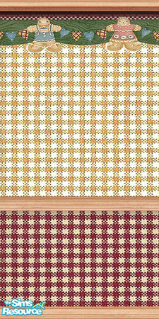 Sims 2 — am_kitchenseries21 by Cruella — A touch of fun and elegance with berries, gingham, birds and gingerbread men.