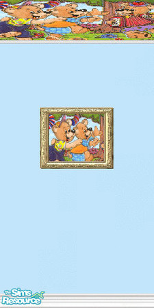 Sims 2 — Blue wall with teddy picture by Astarta — Wall set for the nursery. Made by astarta