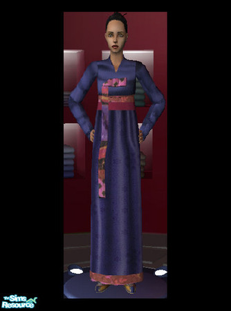 Sims 2 — dark blue japanese outfit by kittymobile — it's dark blue and part of a set of three. hope you like it and