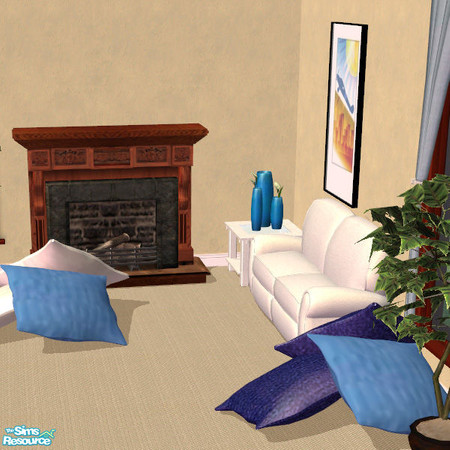 Sims 2 — Mix and Match Floor Cushions Blue by cemre — ***The pink one has the mesh so it must be downloaded for other