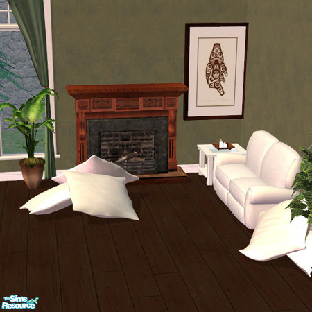 Sims 2 — Mix and Match Floor Cushions Big White by cemre — ***The pink one has the mesh so it must be downloaded for