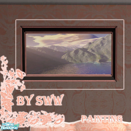 Sims 2 — Bridal Rising painting (pink frame by sww — made by sww the picture itself is not made by me, but by fuego316