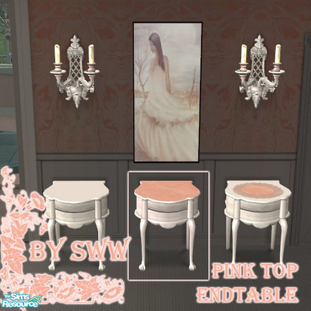 Sims 2 — Bridal Pink Top Endtable by sww — made by sww