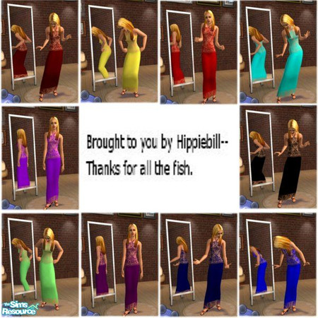Sims 2 — 10 Adult female lace gowns from Maxis ba by hippiebill — Mesh by Maxis. Eyes by Echo. Eye shadow by Simderz.