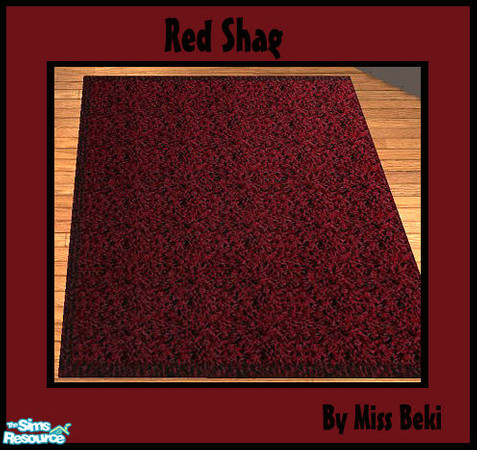 Sims 2 — Red Shag Rug by miss_beki — Yummy Large Size RED Shag Rug.This is a Recolour of the New Rug Mesh. You Must